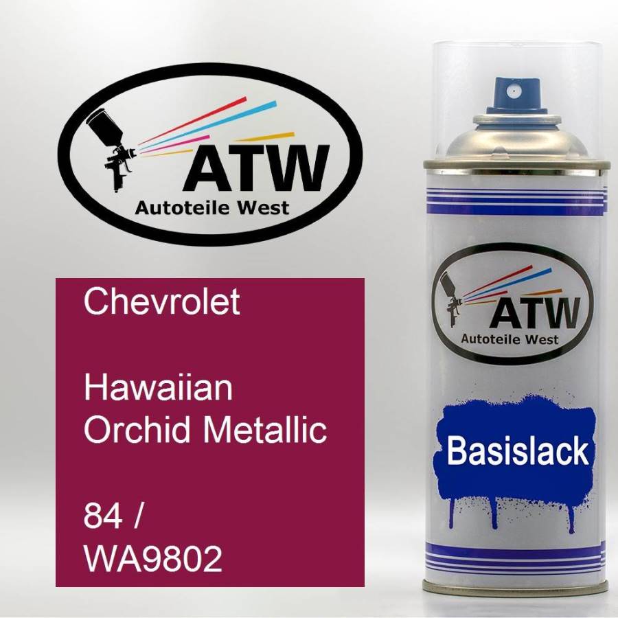 Chevrolet, Hawaiian Orchid Metallic, 84 / WA9802: 400ml Sprühdose, von ATW Autoteile West.